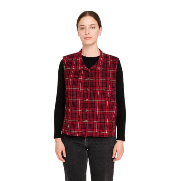 Rebecca Malone Jackets & Blazers - REBECCA MALONE Women's Warm Winter Quilted Plaid Vest 3X Cotton Polyester